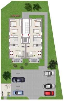 Grundriss Erdgeschoss - Neubau-Wohnungen mit 3 Zimmern***1753 R in GT-Kattenstroth