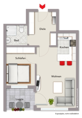 Grundriss - Klein und fein in Citynähe! 1813 R Eigentumswohnung in Gütersloh