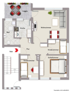 II.OG rechts, 4 ZKBB ca. 75 m² Wfl. - Kapitalanlage mit Entwicklungspotenzial – 4-Zimmer-Etagenwohnung in Rheda *1845 R