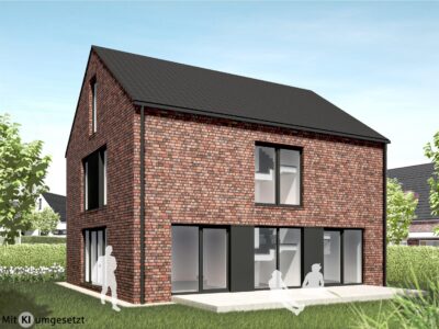 Ansicht mit Klinkerfassade - KI-generiert