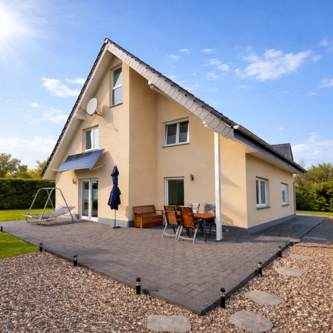 mit großer Terrasse an der Küche bzw. Zugang vom Wohn-/Esszimmer