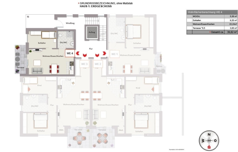 WE 42ZDB,T39,82 m² - Kompakte 2-Zimmer-Wohnung mit ca. 40 m² ***1783 R-WE4