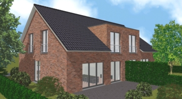 Visualisierung Rückansicht - Moderne Doppelhaushälfte in hochwertiger Neubauausführung ***4265 G in Langenberg