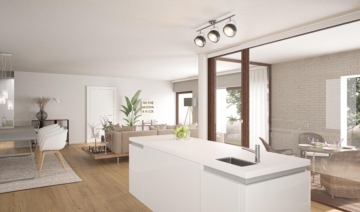 Wohn-/Essbereich Perspektive - Moderner Neubau: 7 Wohnungen und 2 Gewerbeflächen in zentraler Lage von Wiedenbrück***1828 R