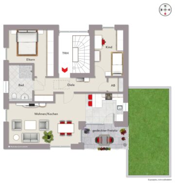 3 ZKB mit Balkon, ca. 78 m² Wohnfläche