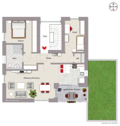 3 ZKB mit Balkon, ca. 78 m² Wohnfläche